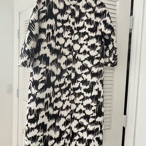 Vintage Balenciaga Monochrome Abstract Long Sleeve Dress or Jacket